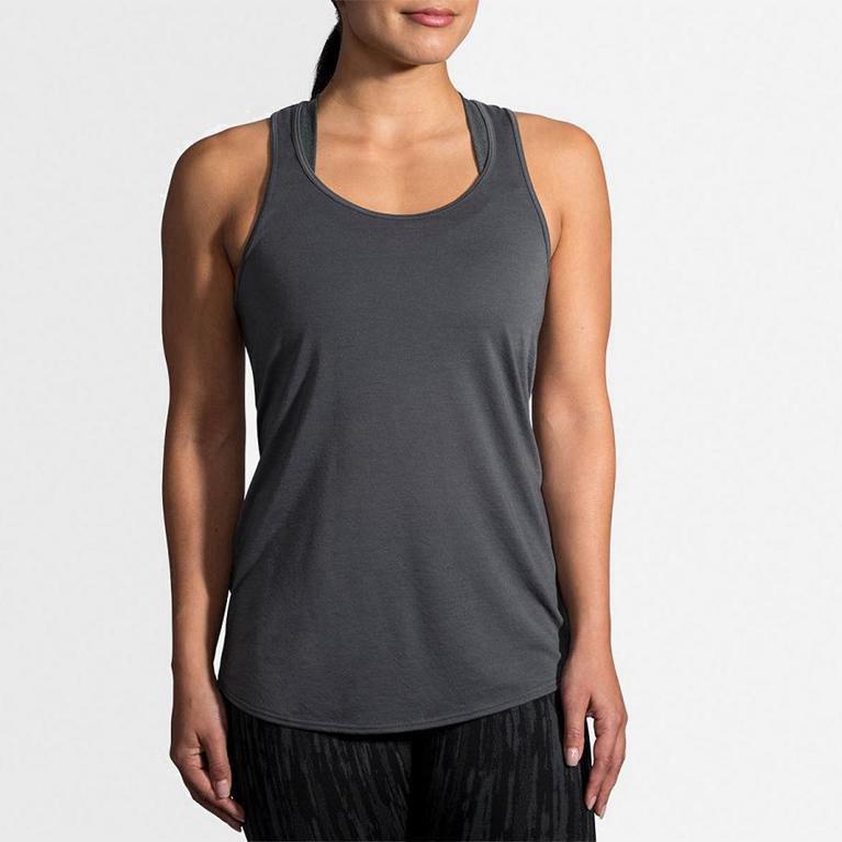 Brooks Women's Distance Running Tank Top Singapore - Grey (83201-CKEI)